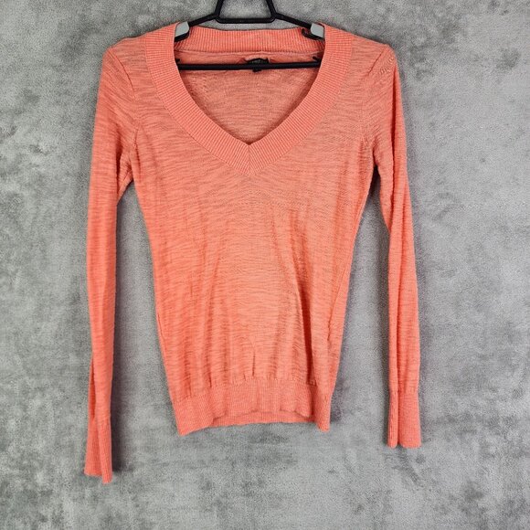 Women's Coral Express V-Neck Sweater Long Sleeve Lightweight Size M - Picture 2 of 10